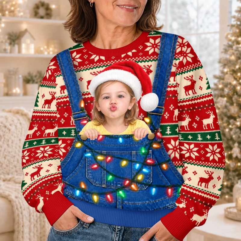 Custom Photo Christmas Family Gifts - Personalized Ugly Sweatshirt