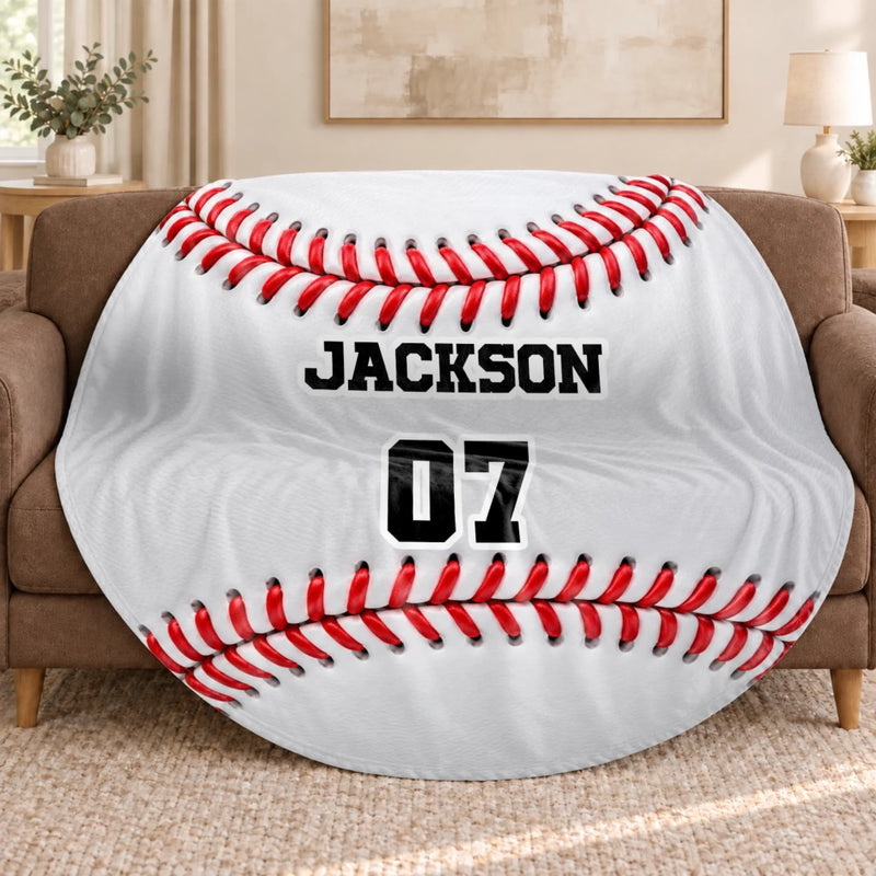 Custom Basketball Name Number Kids Gifts - Personalized Round Throw Blanket