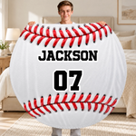 Custom Basketball Name Number Kids Gifts - Personalized Round Throw Blanket