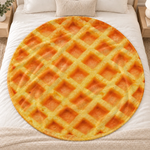 Custom Waffle Pattern Home Decor - Personalized Round Throw Blanket