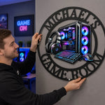 Custom Gamer Room Gifts for Gamers - Personalized Shaped Metal Sign