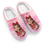 Custom Photo And Name Christmas Gifts For Kids - Personalized Fluffy Slippers