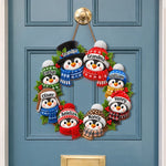 Custom Name Christmas Penguin Family Decor - Personalized Custom Shaped Wood Sign