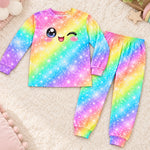 Custom Kawaii Rainbow Character Gifts for Kids - Personalized Long Sleeve Pajamas