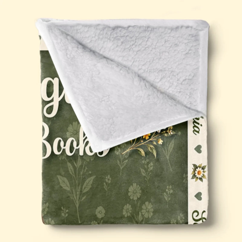 Custom Name Floral Storytime Gifts for Young Readers - Personalized Blanket