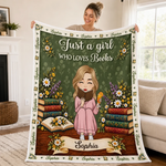 Custom Name Floral Storytime Gifts for Young Readers - Personalized Blanket
