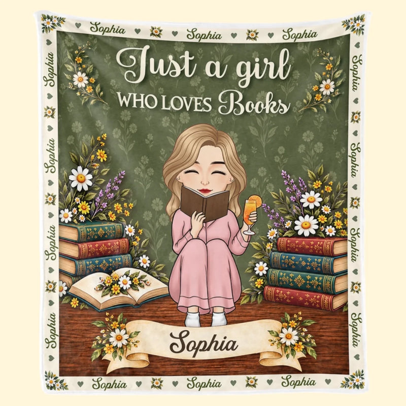 Custom Name Floral Storytime Gifts for Young Readers - Personalized Blanket