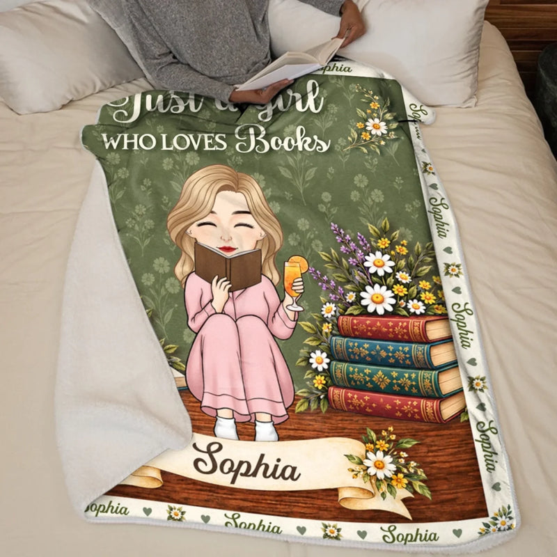 Custom Name Floral Storytime Gifts for Young Readers - Personalized Blanket