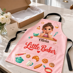 Custom Name Little Baker and Chef Gifts for Kids - Personalized Apron With Pocket
