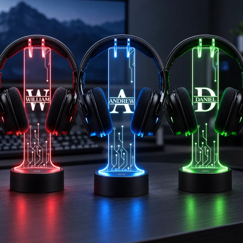 Custom Name Tech Gifts for Gamers - Personalized Headphone Stand