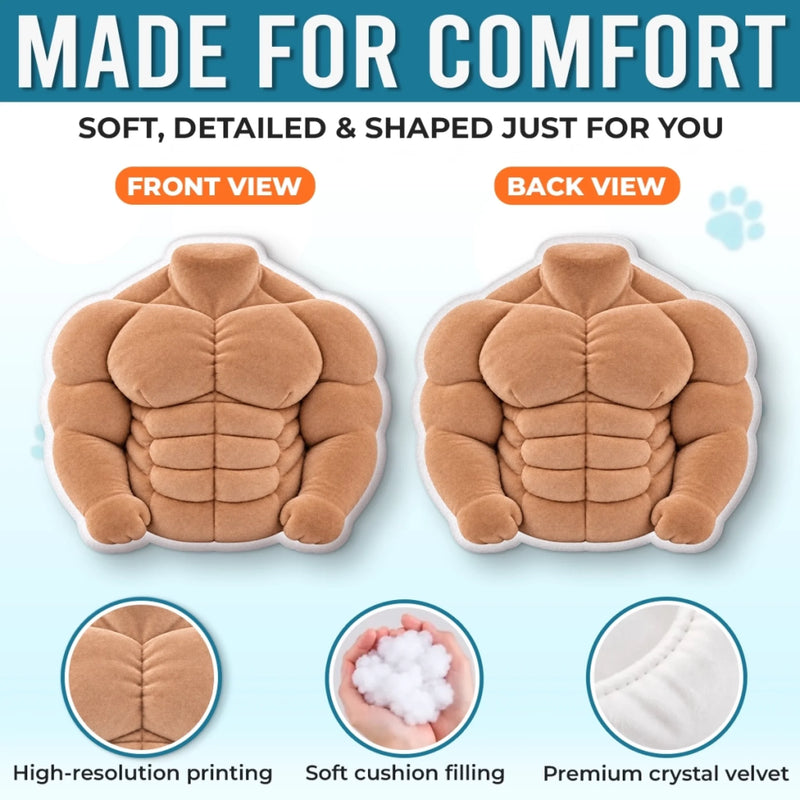 Custom Funny Muscular Body Gifts For Him - Personalized Shaped Pillow