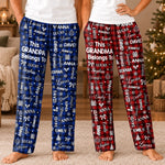 Custom Name Grandma Grandpa Buffalo Plaid Christmas Gifts - Personalized Pajamas Pants