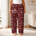 Custom Name Grandma Grandpa Buffalo Plaid Christmas Gifts - Personalized Pajamas Pants
