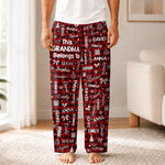 Custom Name Grandma Grandpa Buffalo Plaid Christmas Gifts - Personalized Pajamas Pants