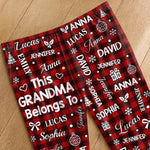 Custom Name Grandma Grandpa Buffalo Plaid Christmas Gifts - Personalized Pajamas Pants