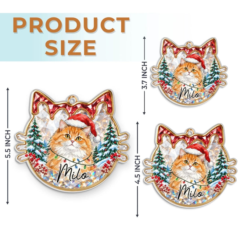 Custom Pet Photo Christmas Gifts For Cat Lovers - Personalized Acrylic Ornament
