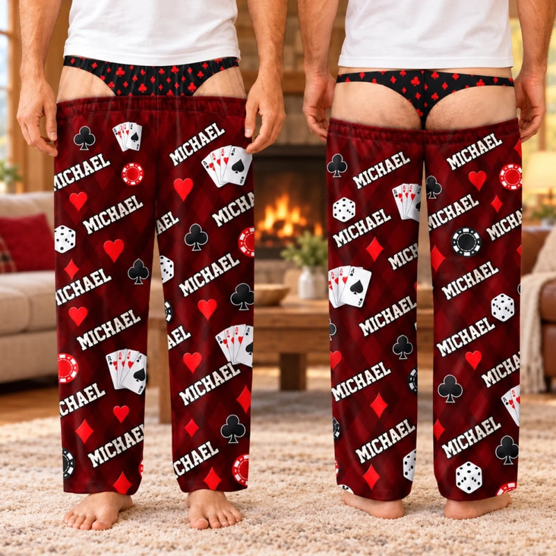 Custom Name Game Night Gifts for Men - Personalized Pajamas