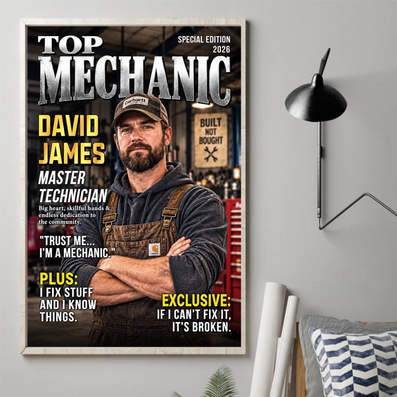 Custom Photo Top Mechanic Gifts - Personalized Poster