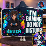 Custom Photo Do Not Disturb Gaming Gifts For Kids And Gamers - Personalized Wearable Blanket Hoodie