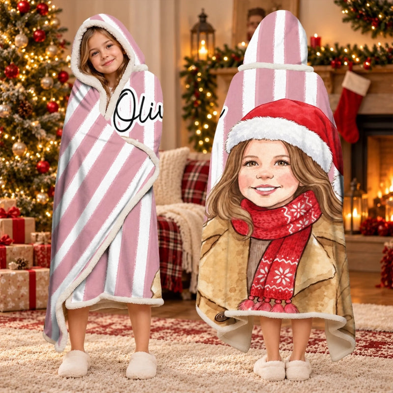Custom Photo Christmas Gifts For Kids - Personalized Snuggle Blanket