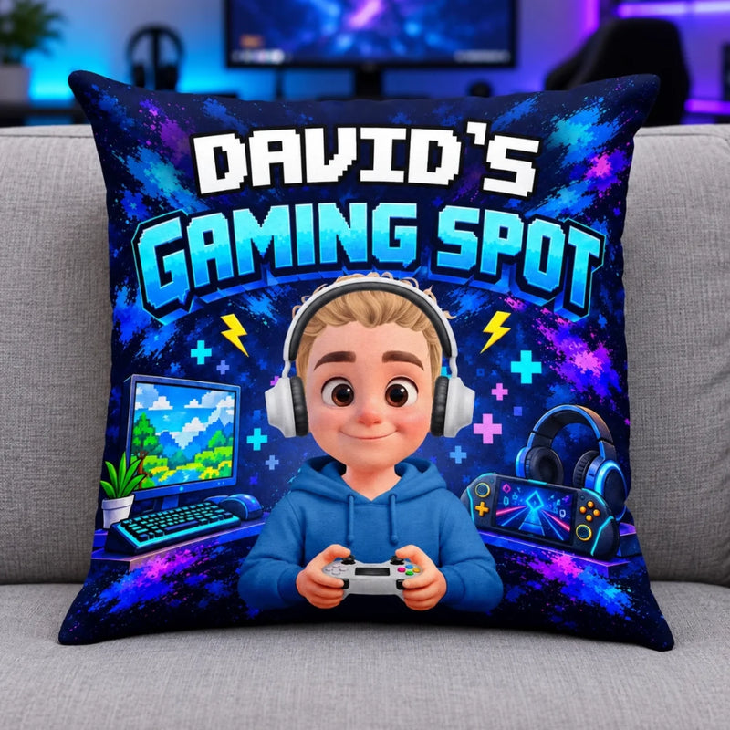 Custom Name Gaming Spot Gifts For Game Lovers - Personalized Pillow