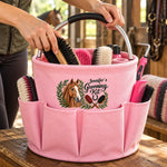 Custom Photo Name Horse Grooming Design For Equestrian Lovers - Personalized Gardening Tool Bag