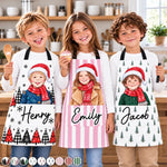 Custom Photo Christmas Gifts For Kids - Personalized Apron With Pocket