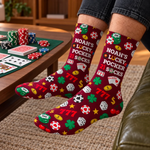 Custom Name Lucky Gambling Gifts for Card Players - Personalized Middle Tube Socks