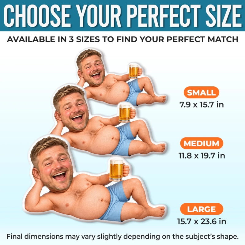 Custom Photo Funny Man Gifts for Men - Personalized Shaped Pillow