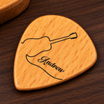 Custom Name Guitar Gifts for Musicians - Personalized Guitar Pick Holder Case