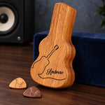 Custom Name Guitar Gifts for Musicians - Personalized Guitar Pick Holder Case
