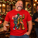 Custom Photo Funny Christmas Bigfoot Gifts for Men - Personalized Comfort T-Shirt