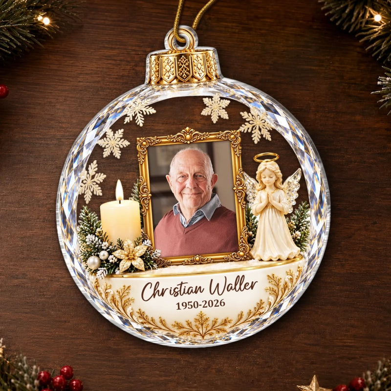 Custom Photo Memorial Christmas Decor - Personalized Acrylic Ornament