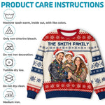 Custom Family Photo Christmas Gifts for Families - Personalized Ugly Sweatshirt