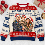 Custom Family Photo Christmas Gifts for Families - Personalized Ugly Sweatshirt