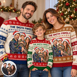Custom Family Photo Christmas Gifts for Families - Personalized Ugly Sweatshirt