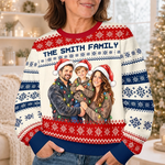 Custom Family Photo Christmas Gifts for Families - Personalized Ugly Sweatshirt