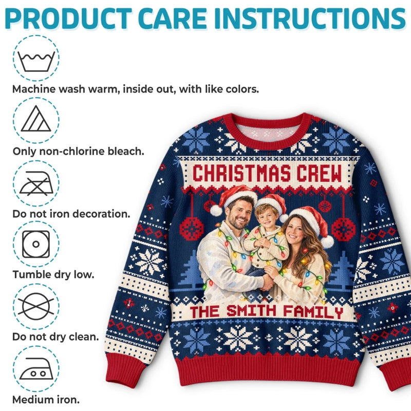 Custom Family Photo Christmas Gifts - Personalized Ugly Sweatshirt
