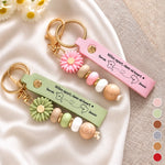 Custom Name Long Distance Friendship Gifts - Personalized Daisy Beaded Keychain
