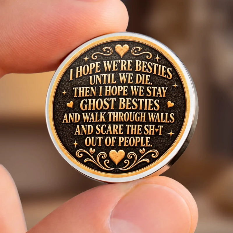 Custom Name Skeleton Bestie Gifts for Friends - Personalized Pocket Hug Token
