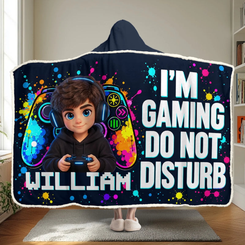 Custom Photo Gamer Gifts For Kids, Gamers - Personalized Snuggle Blanket