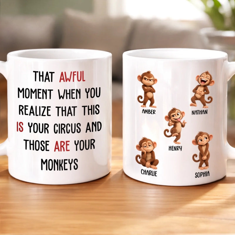Custom Name Funny Monkeys Gifts For Coworkers And Work Besties - Personalized Mug