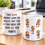 Custom Name Funny Monkeys Gifts For Coworkers And Work Besties - Personalized Mug