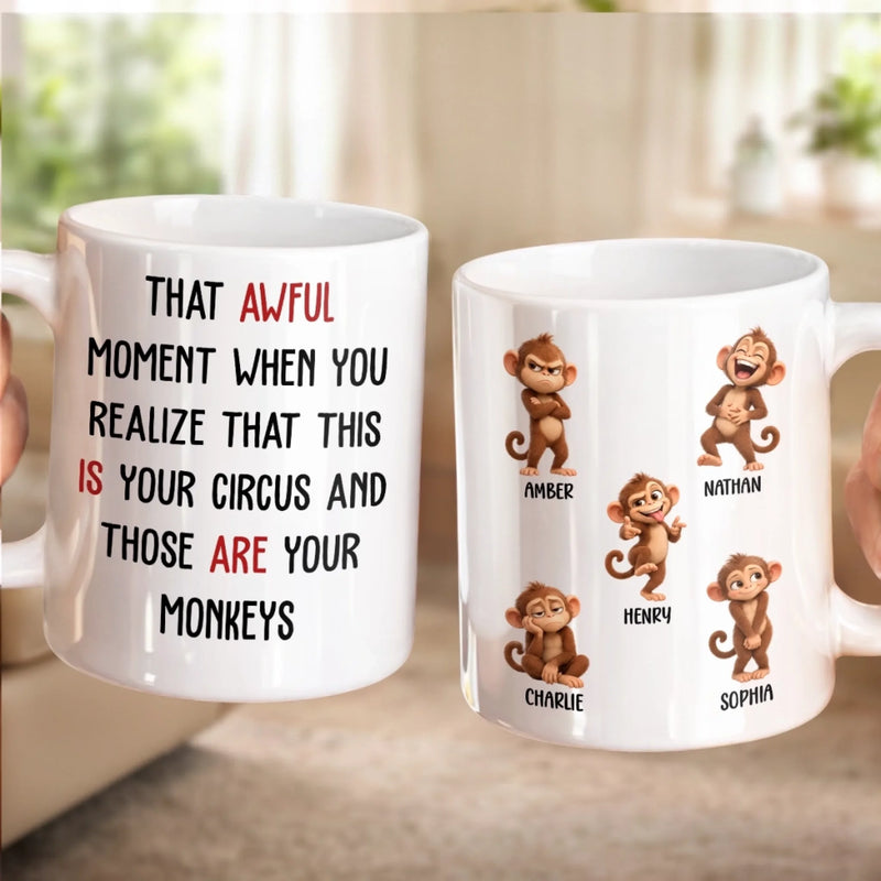 Custom Name Funny Monkeys Gifts For Coworkers And Work Besties - Personalized Mug