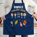 Custom Name Grilling Crew Gifts for Dad - Personalized Apron With Pocket