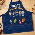 Custom Name Grilling Crew Gifts for Dad - Personalized Apron With Pocket