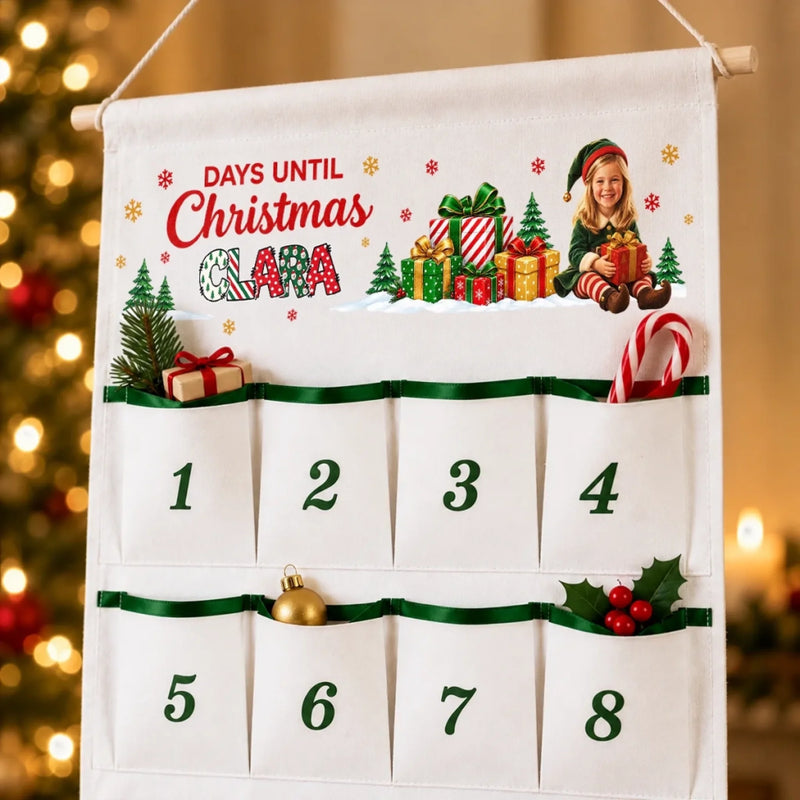 Custom Photo Christmas Advent Calendar for Kids - Personalized Fabric Advent Calendar