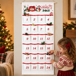 Custom Name Santa Penguin Christmas Countdown Gifts for Kids - Personalized Fabric Advent Calendar
