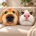 Custom Photo Funny Fisheye Pet Lover Gifts - Personalized Pet Face Pillow