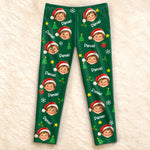 Custom Santa Hat Face And Name Family Christmas Gifts - Personalized Pajama Pants